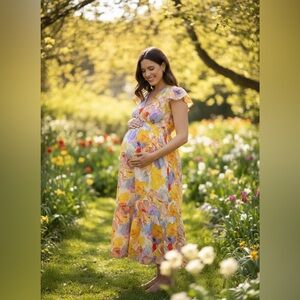 Isabel Maternity Floral Multicolor Dress
